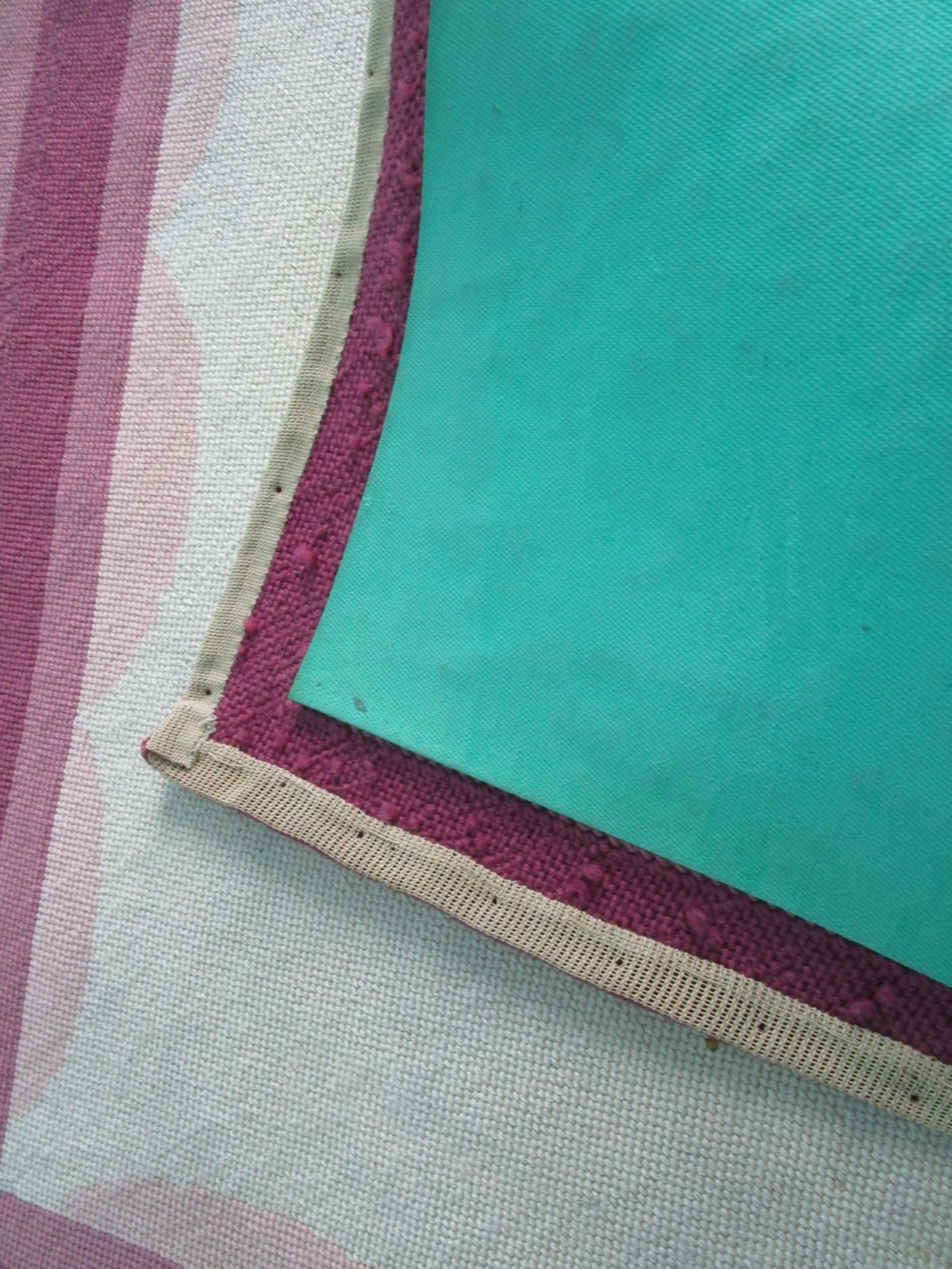 Vintage Floral Needlepoint Runner Rug Hand Crafted Pink Mauve GUC