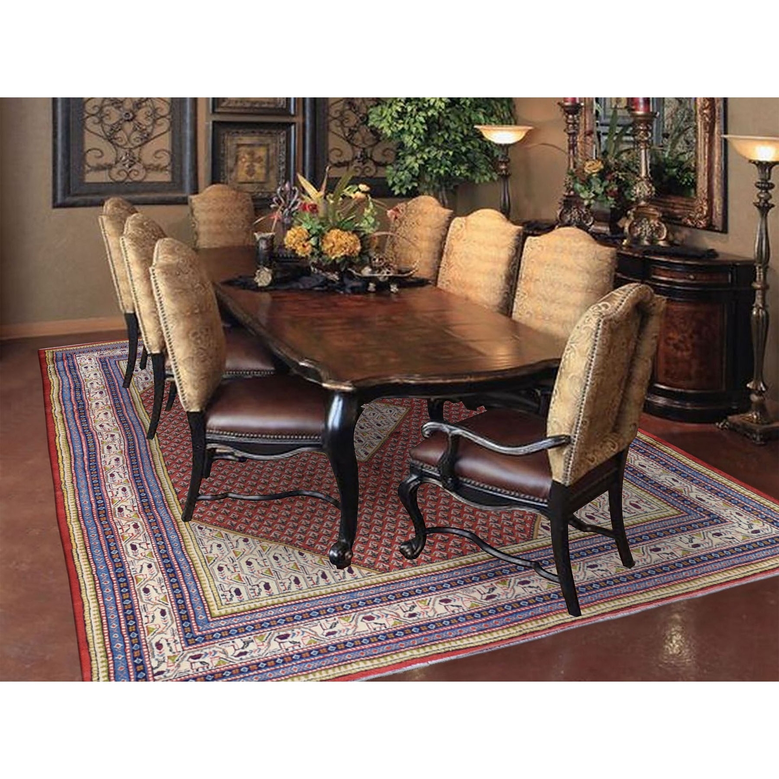 6’7″x10’2″ Red New Farsian Saroogh Mir Full Pile HandKnotted Oriental Rug R47424