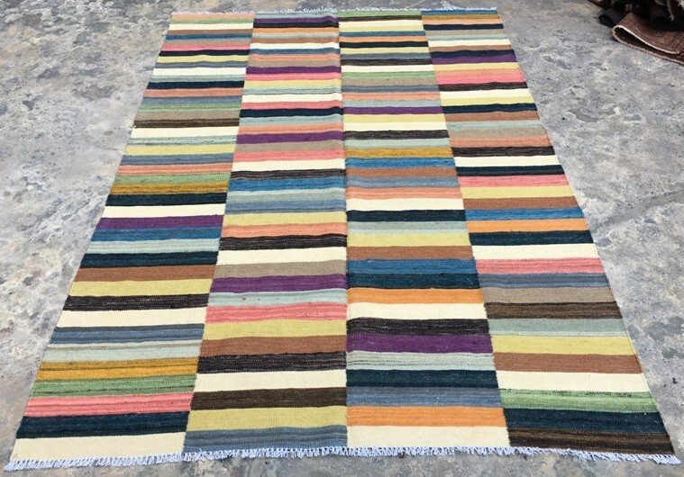 Afghan Kilim Flat Weave Kilim,Wool Kilim Stunning Large Kilim 6×8 ft Free Ship
