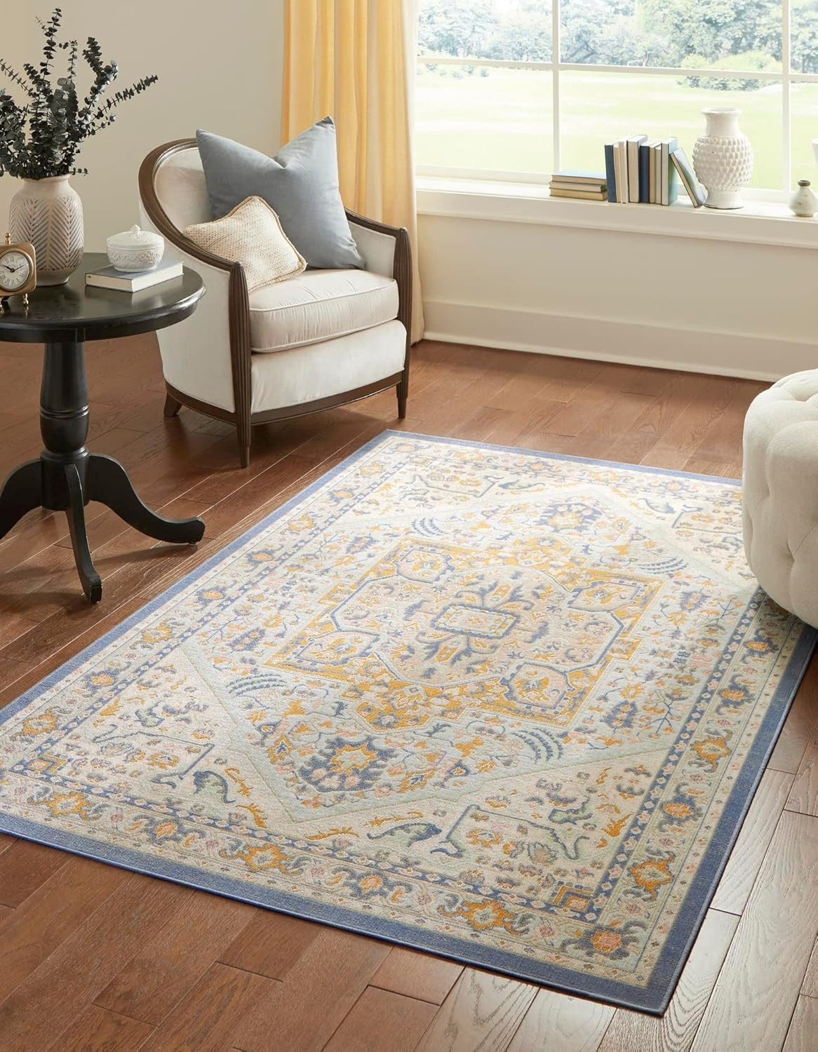 Milano Sky Blue/Ivory Area Rug – 7′ 10″ x 10′ Rectangle, Whitney Collection