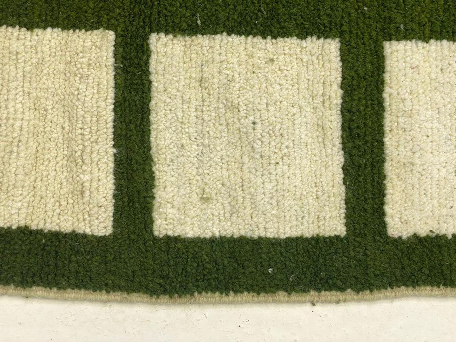 Moroccan Berber Wool Rug Color Green and Beige Handmade Design Carpet Rug