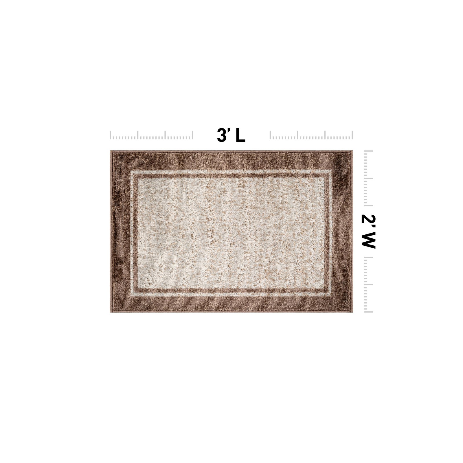 Indoor Area Rug 2′ X 3′ Low Pile Transitional Bordered for Entryway, Kitchen