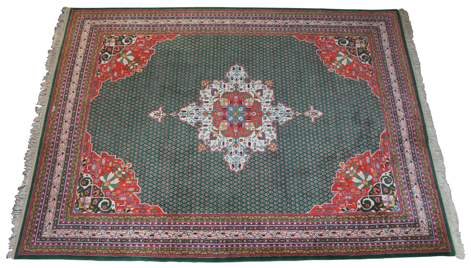 Vintage Kaimuri 100% Wool Medallion Area Rug Carpet India 11 x 8