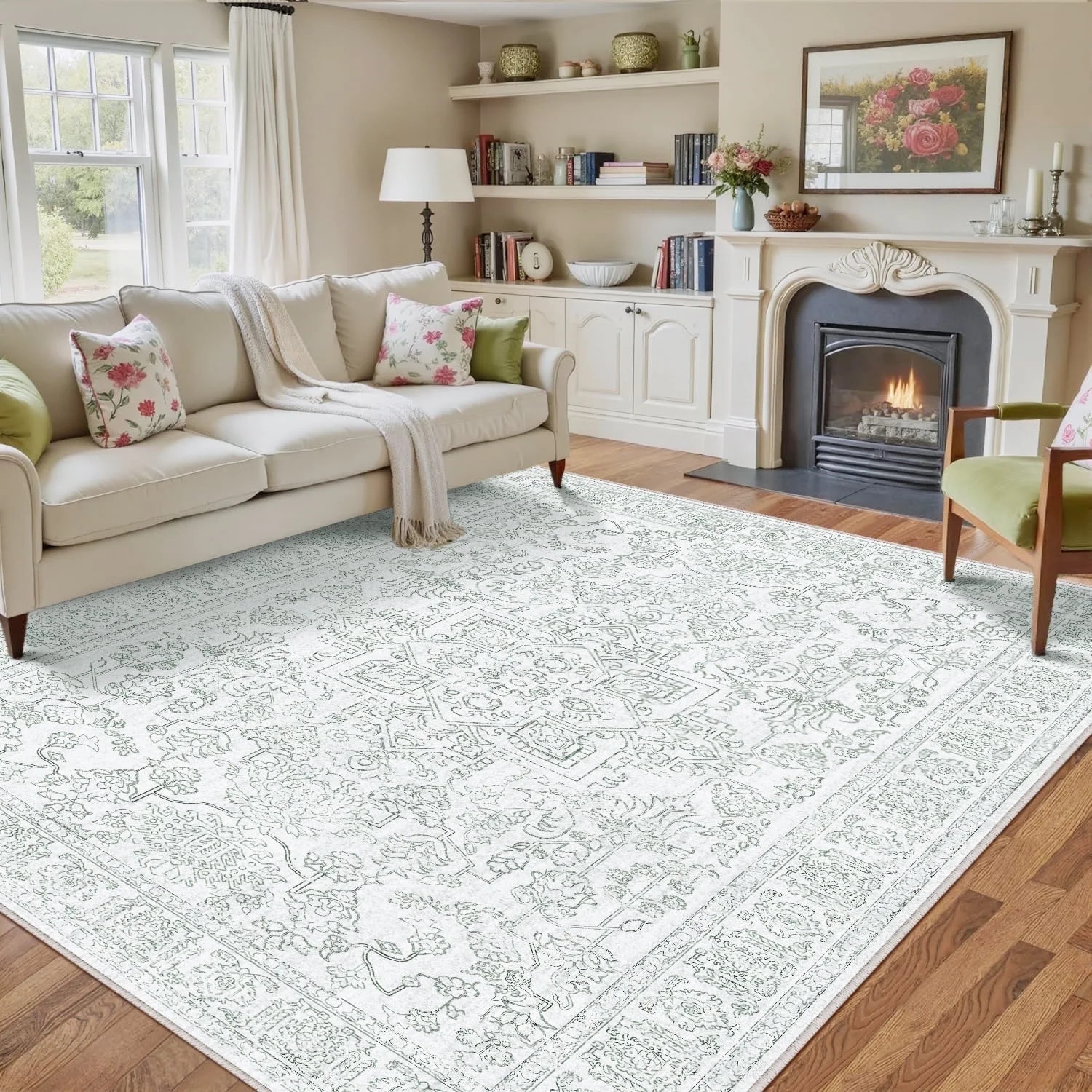 5’X7′ Area Rugs for Living Room Kitchen Bedroom Rugs Non Slip Washable Vintage G