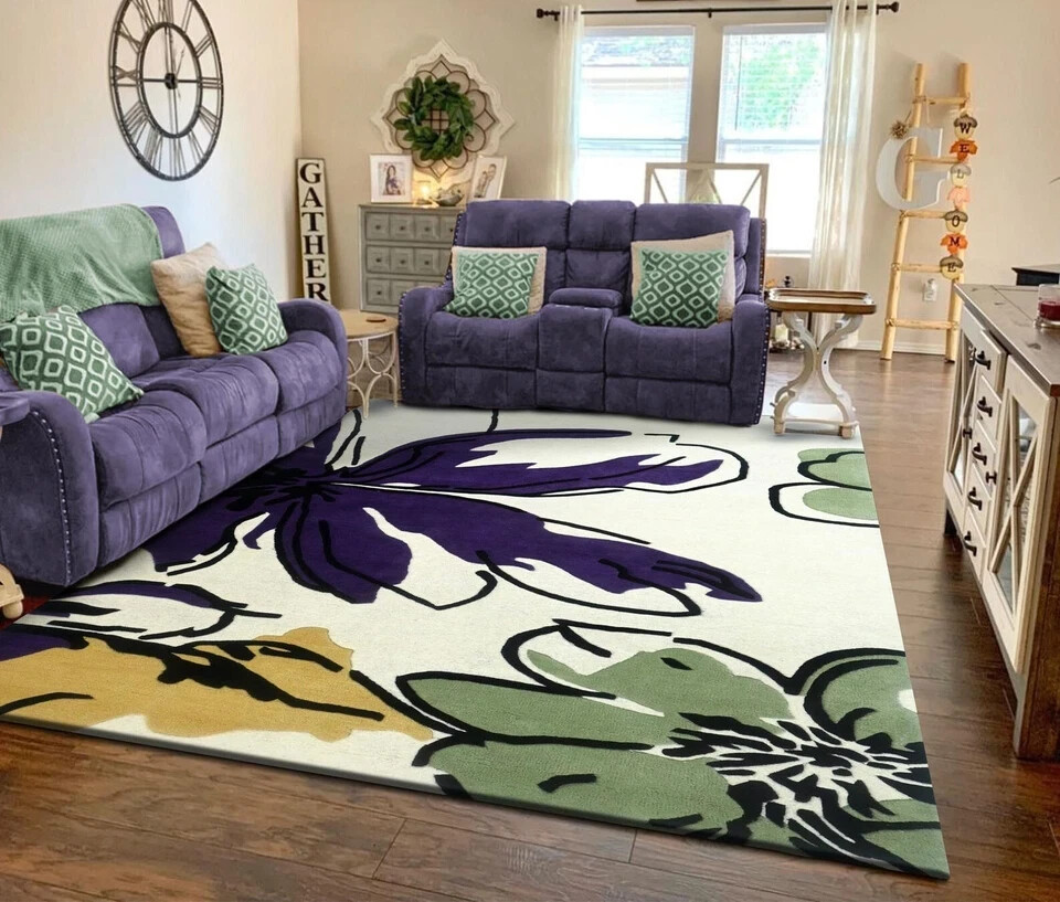 Hand-Tufted ABM Rugs Collection Its Trending New Modal 100% Soft Wool kitchen