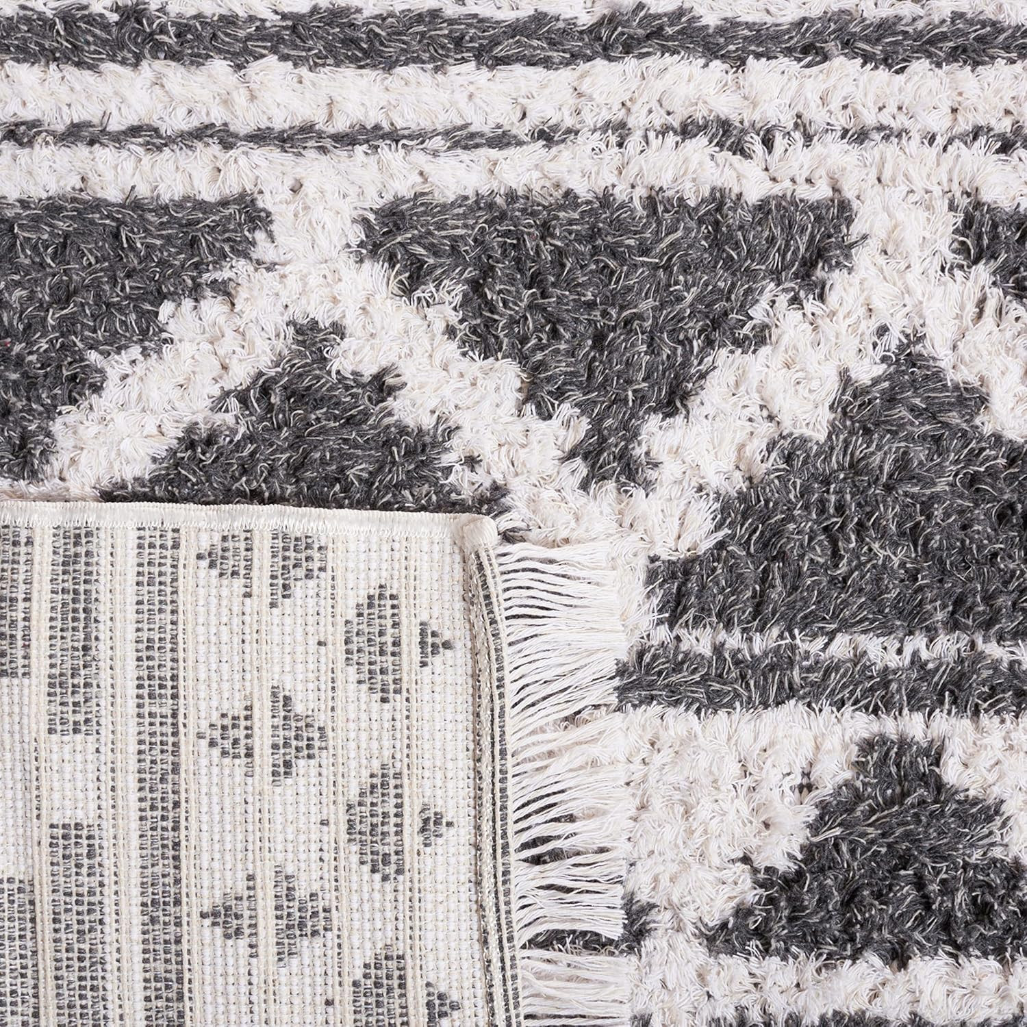 Augustine Area Rug 6’4″ x 9’6″ – Ivory & Grey Boho Design, Easy Care