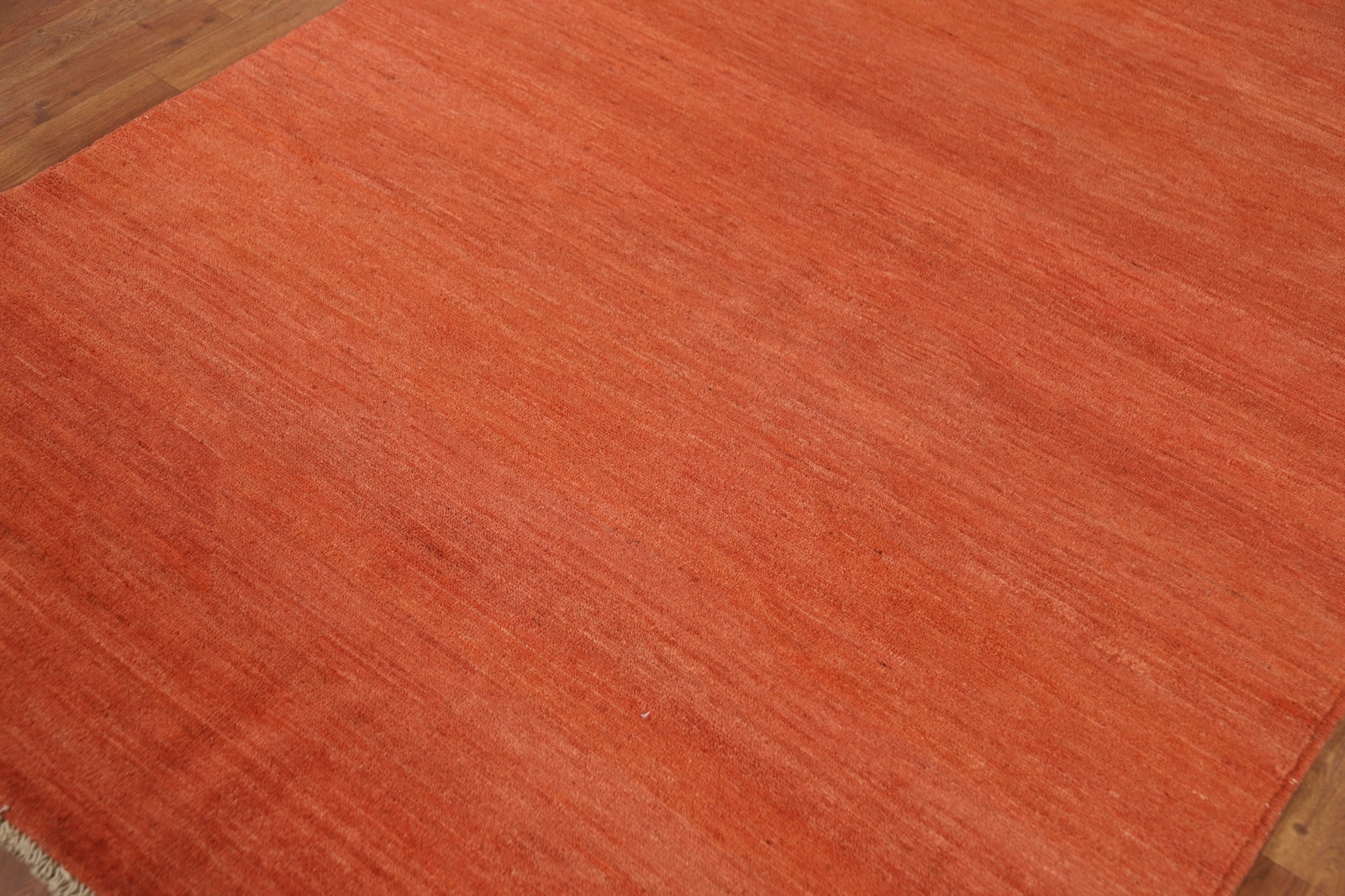 Versatile Gabbeh Solid Design Orange Modern Foyer Rug Ideal for Any Room 5×7