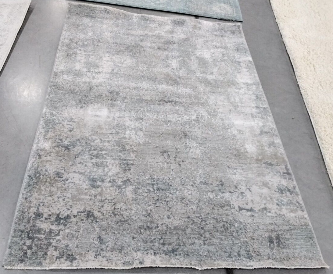 LT GREY / BLUE 4′-0″ x 6′-2″ Back Stain Rug, Reduced Price 1172737224 VAL549G-4