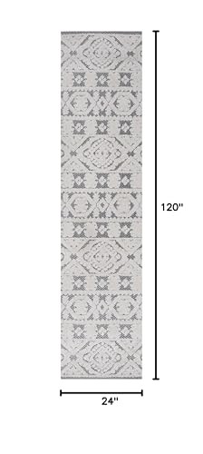 SBH102B-210 Citta High-Low Pile Mediterranean Tile Indoor Outdoor Runner Rug