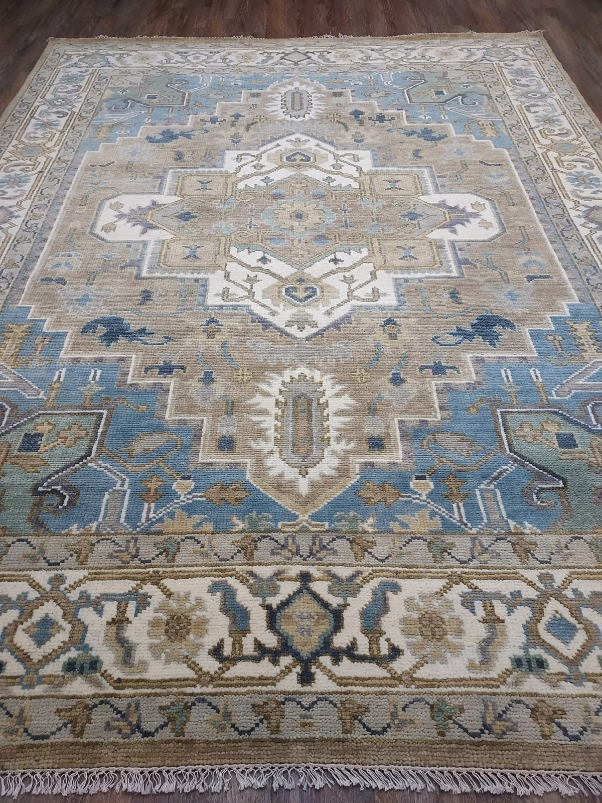 STUNNING 9×12 TURKISH SERAPI HERIZ RUG,VIBRANT FRESH COLOR PALETTE MODERN SCHEME