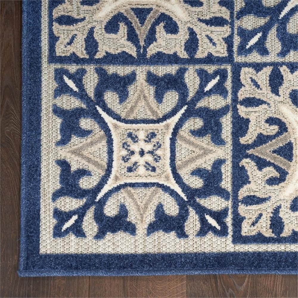Pemberly Row 42×66″ Patterned Modern Fabric Rug in Blue Finish