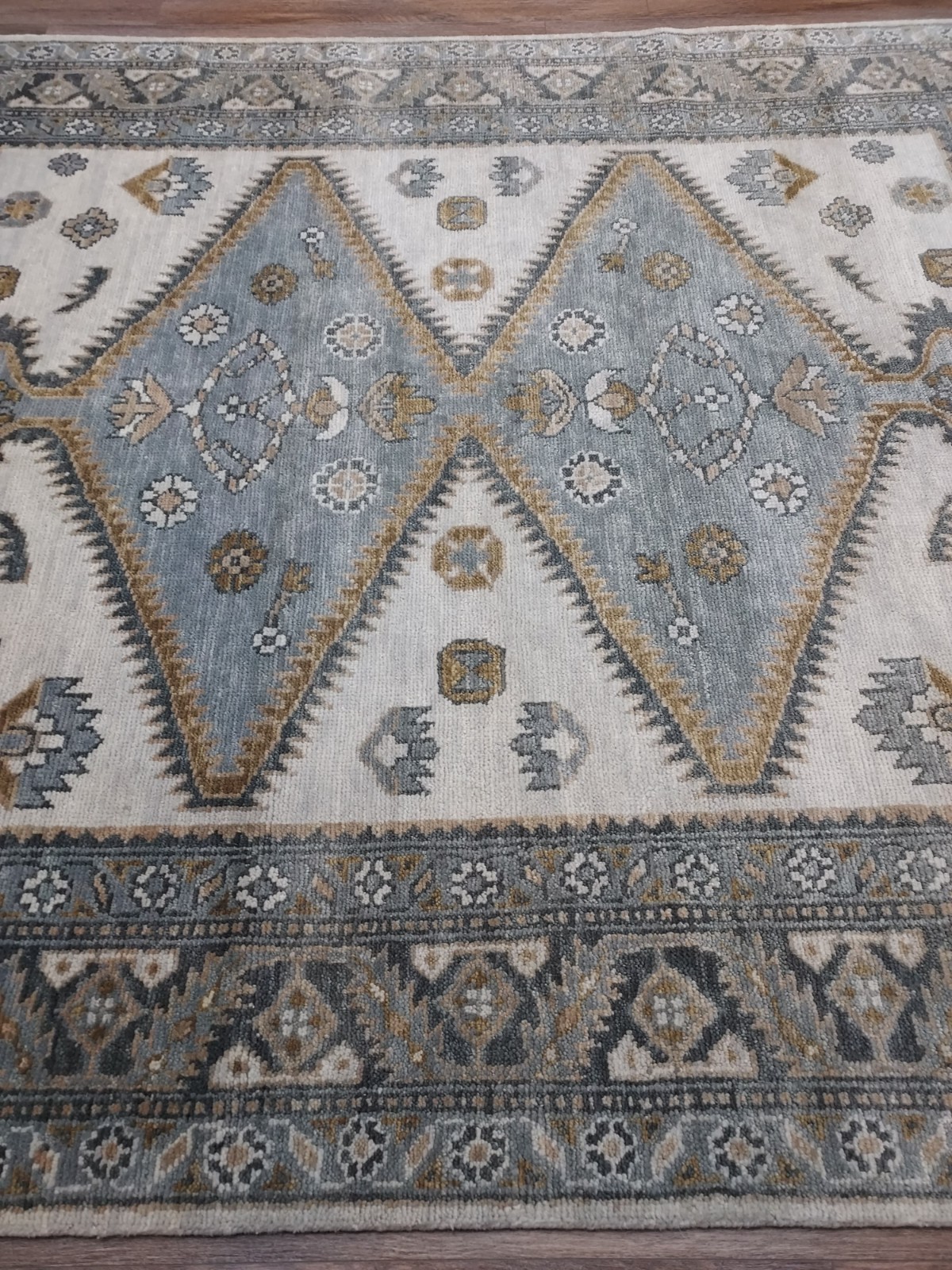 TURKISH OUSHAK RUG. GEOMETRIC MULTICOLORED HANDMADE BOHEMIAN 8×10 RUG