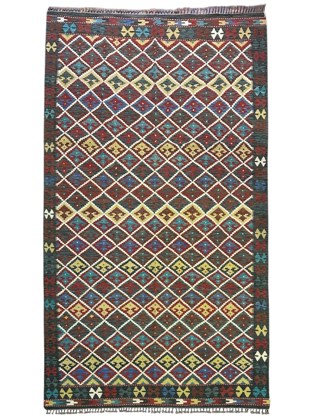 Hand-Woven Afghani Kilim Wool Rug 6’5″ x 10′