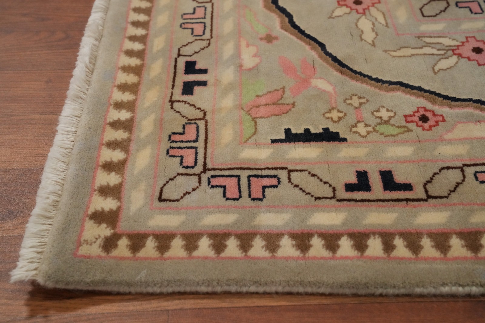 Handmade Traditional Beige Wool Carpet Vegetable Dye Art Deco Large Rug 10×14 Ft