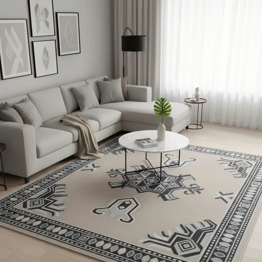 6×9 Feet Sale Rug Vintage Design Washable Rugs Non Slip For Bedroom Living Room