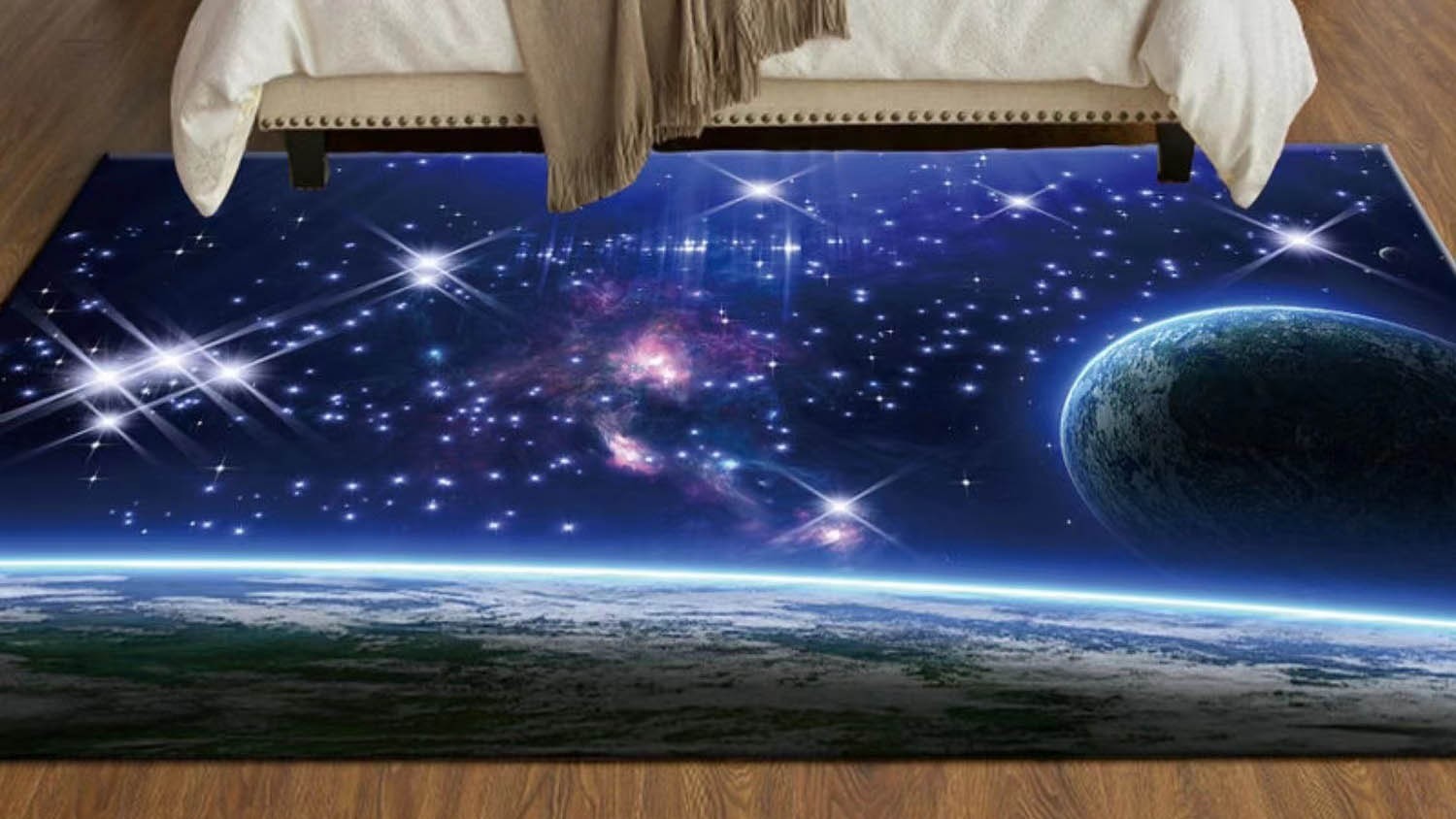 Space Rug for Boys Room 3×5 ft Universe Outer Space Astronomy Planet Galaxy