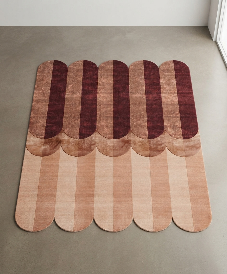 Modern Irregular Shape Wool Rug Hand Tufted Abstract Area Carpet Livingroom 8×10