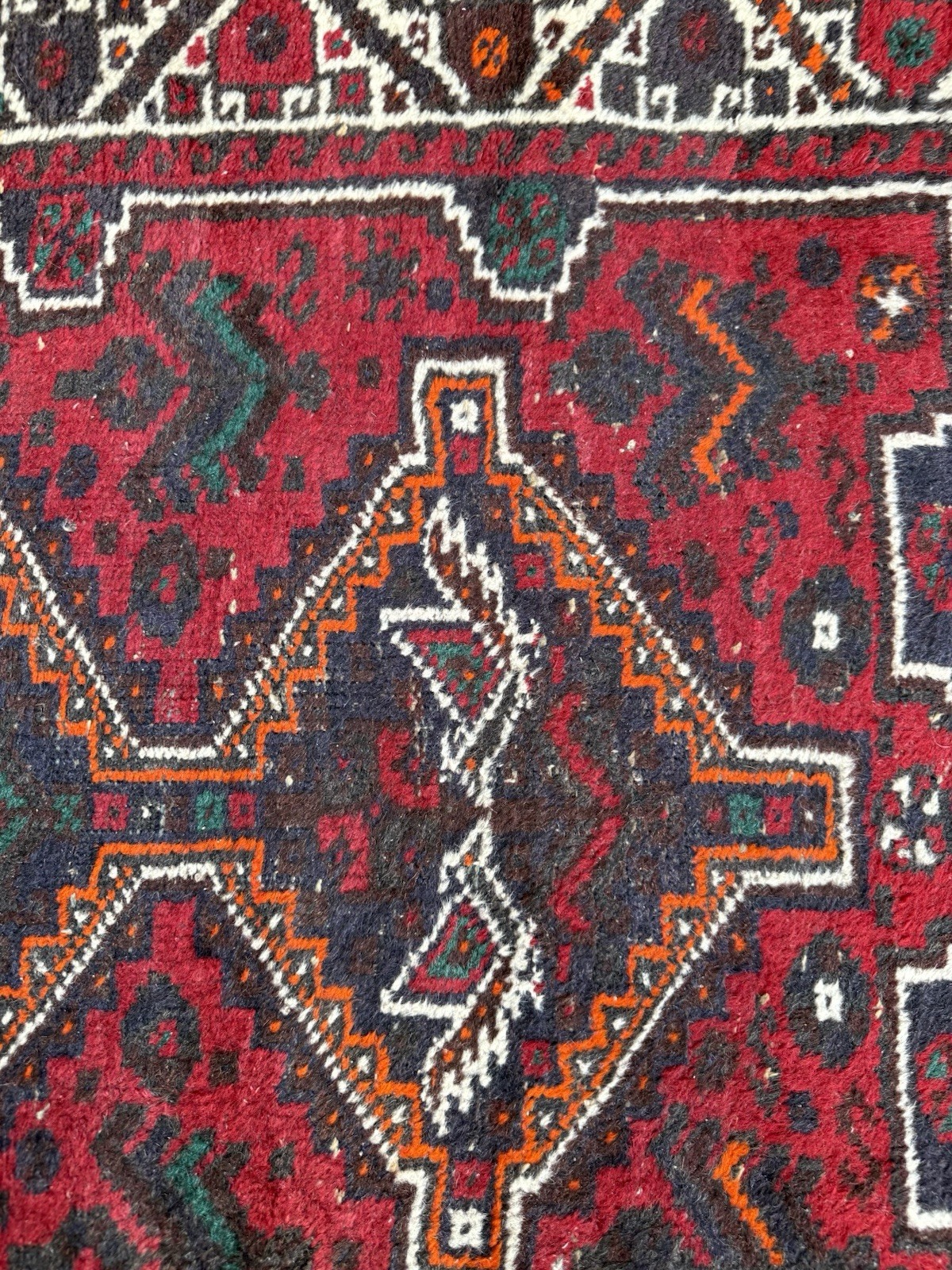 Vintage Baluchi Style Middle Eastern Hand-Knotted Wool Rug 3.5’ x 5’ VG+