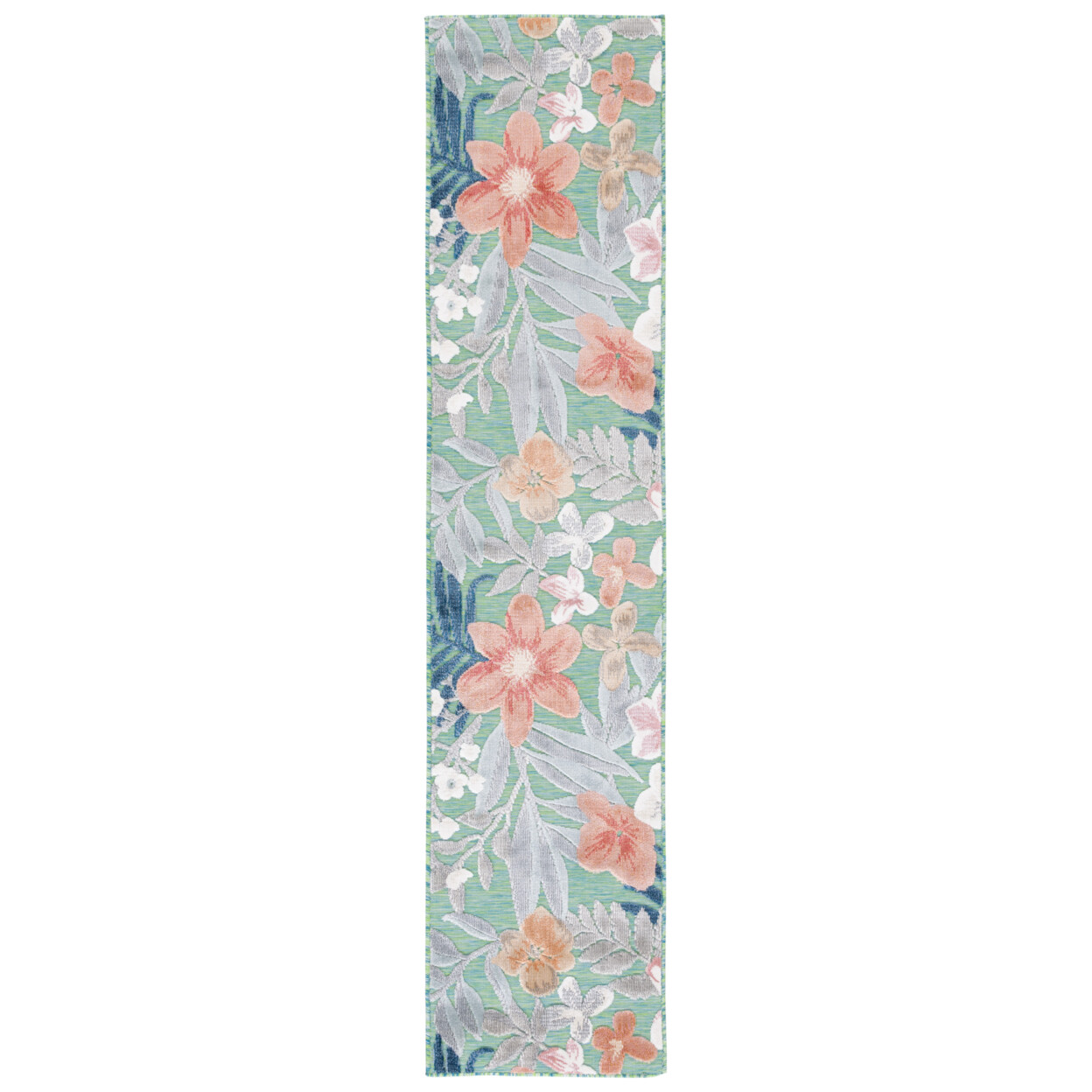SAFAVIEH Outdoor CBN454Y Cabana Collection Green / Rust Rug