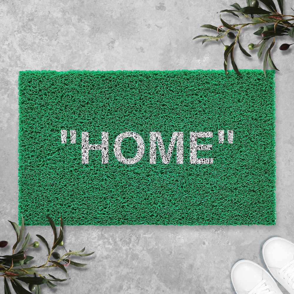HOME OFF Black White Hype Doormat, Welcome Funny PVC Door Mat, Keep Off Rug