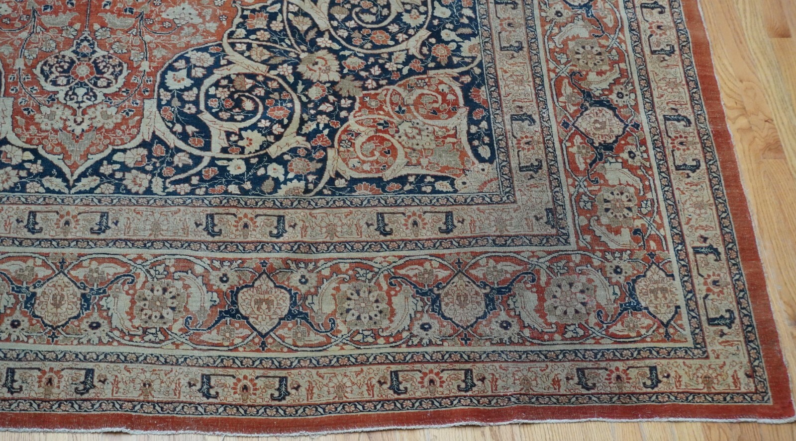 Antique 1880s Tabrizz Haj jalilii Hand Knotted Wool Oriental Rug 9′ x 13′