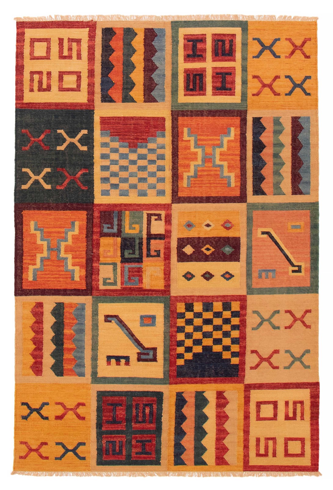 Vintage Hand Woven Area Rug 6’1″ x 9’1″ Traditional Wool Oriental Carpet