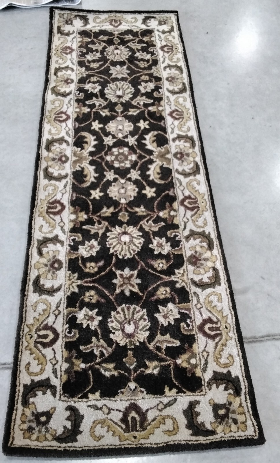 CHOCOLATE / BEIGE 2′-3″ X 7′ Back Stain Rug, Reduced Price 1172741304 ROY239A-27
