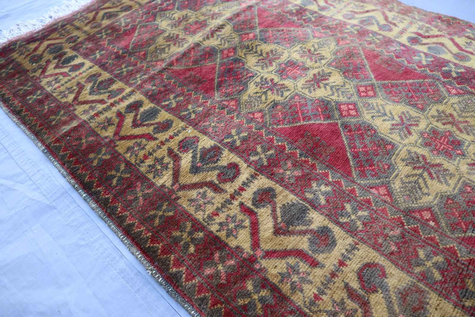 3×7 ft Afghan Handmade Bokhara Hallway Rug- Doormat- Kids Area Rug- Entryway Rug