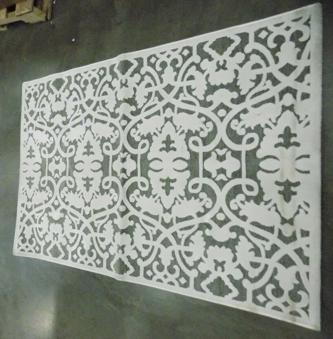 IVORY / DARK GREY 3′-1″ X 4′-7″ Stained Rug, Reduced Price 1172561553 PARB636C-3