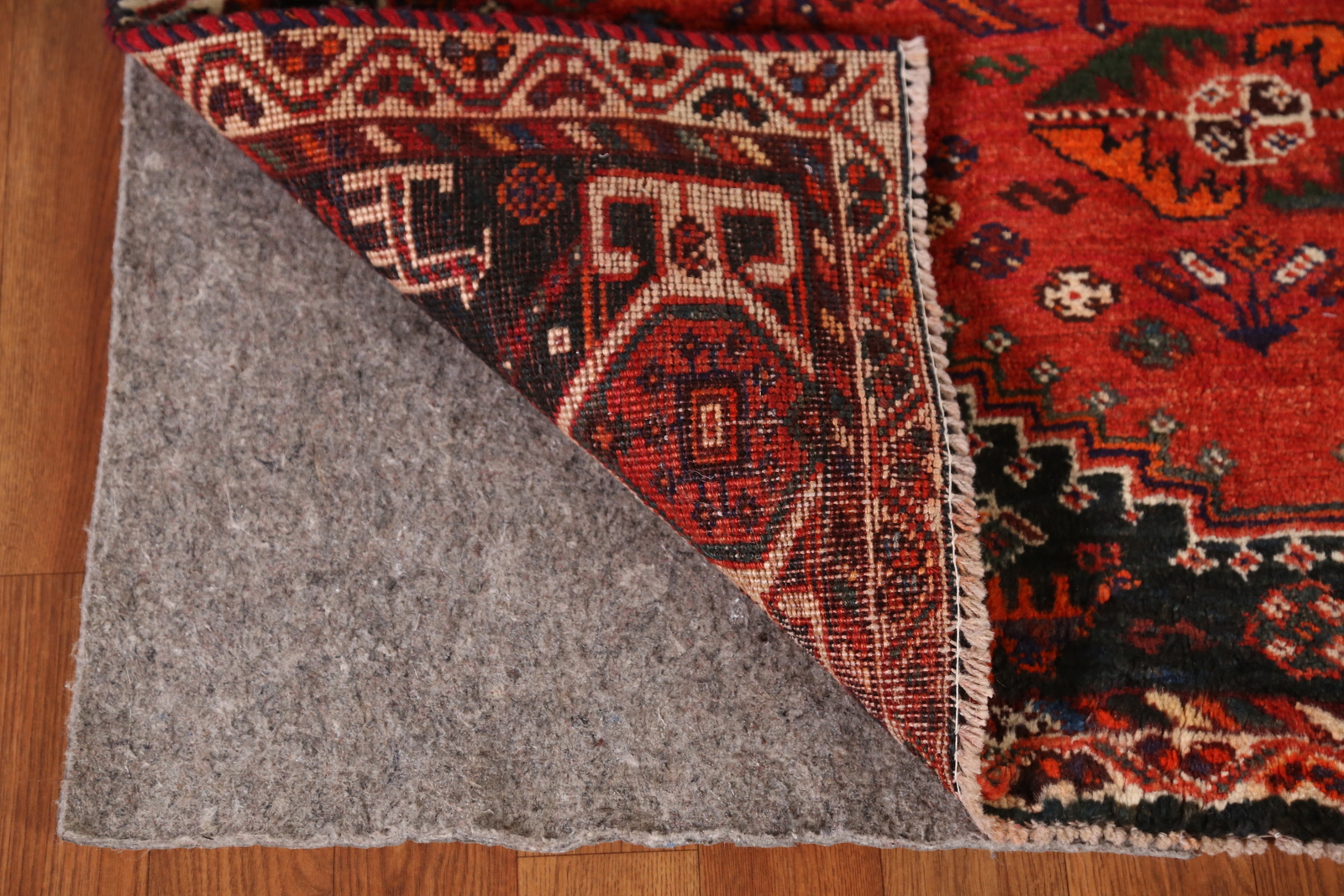 Vintage Geometric Tribal Traditional Hand-knotted Rug 4×5 Red Wool Carpet