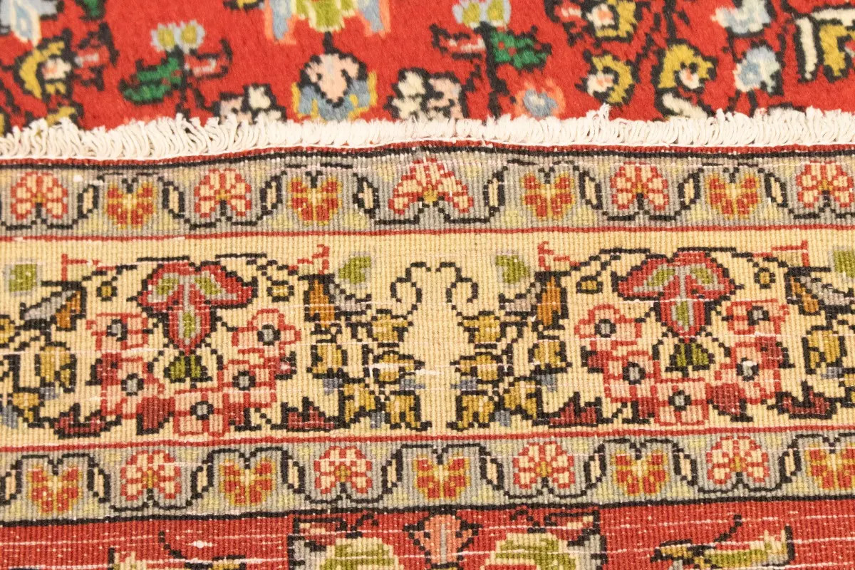 Hand-Knotted Vintage Red Floral 3’4X4’9 ft Oriental Rug Tribal Wool Decor Carpet