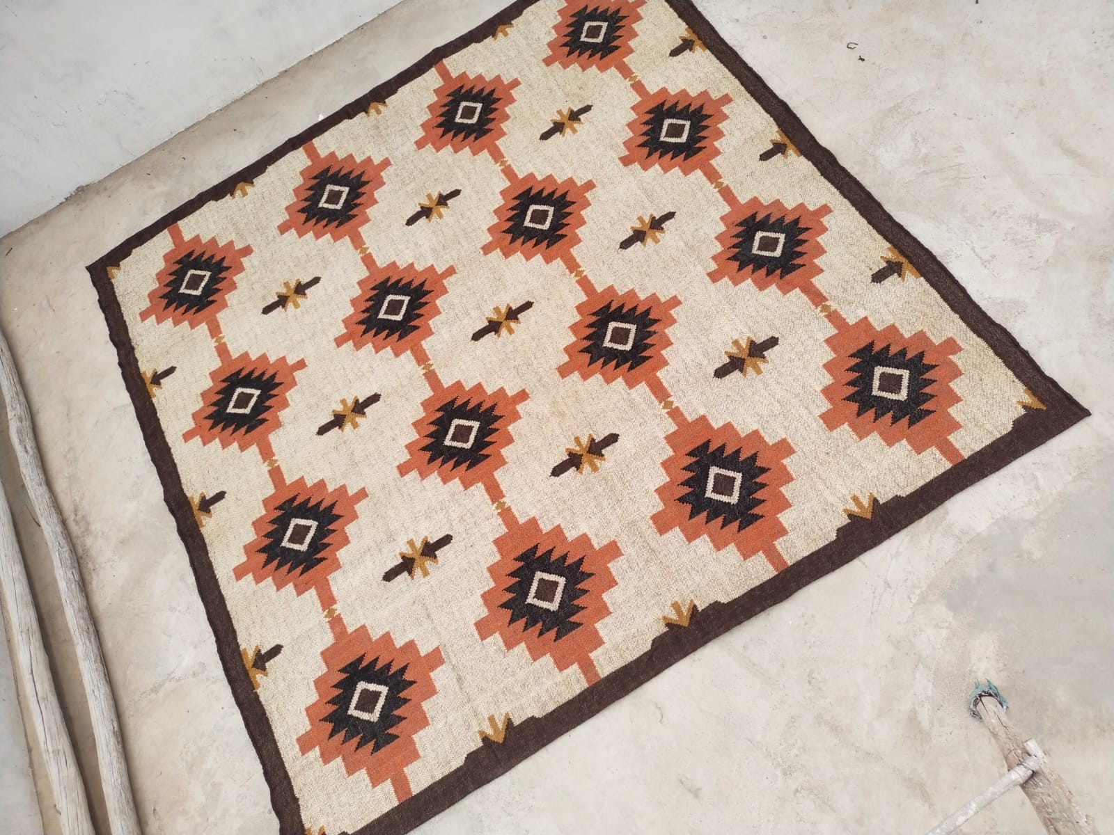 Vintage Kilim Rug aztec kilim Runner Wool Jute Rug Southwestern Stair kilim rug