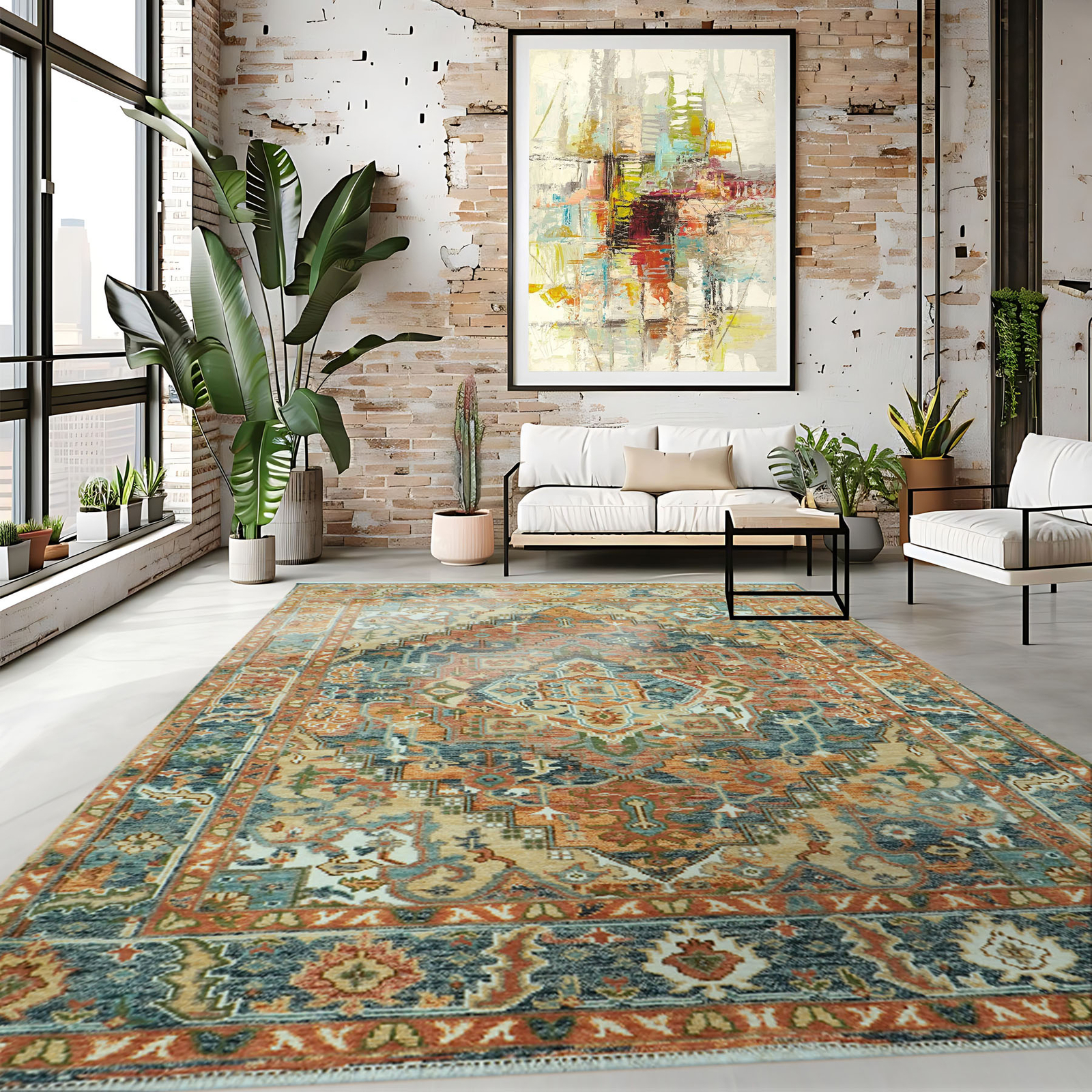 LoomBloom 8′ X 10′ & 9′ X 12′ Rust Hand Knotted Oushak Turkish Wool Area Rug