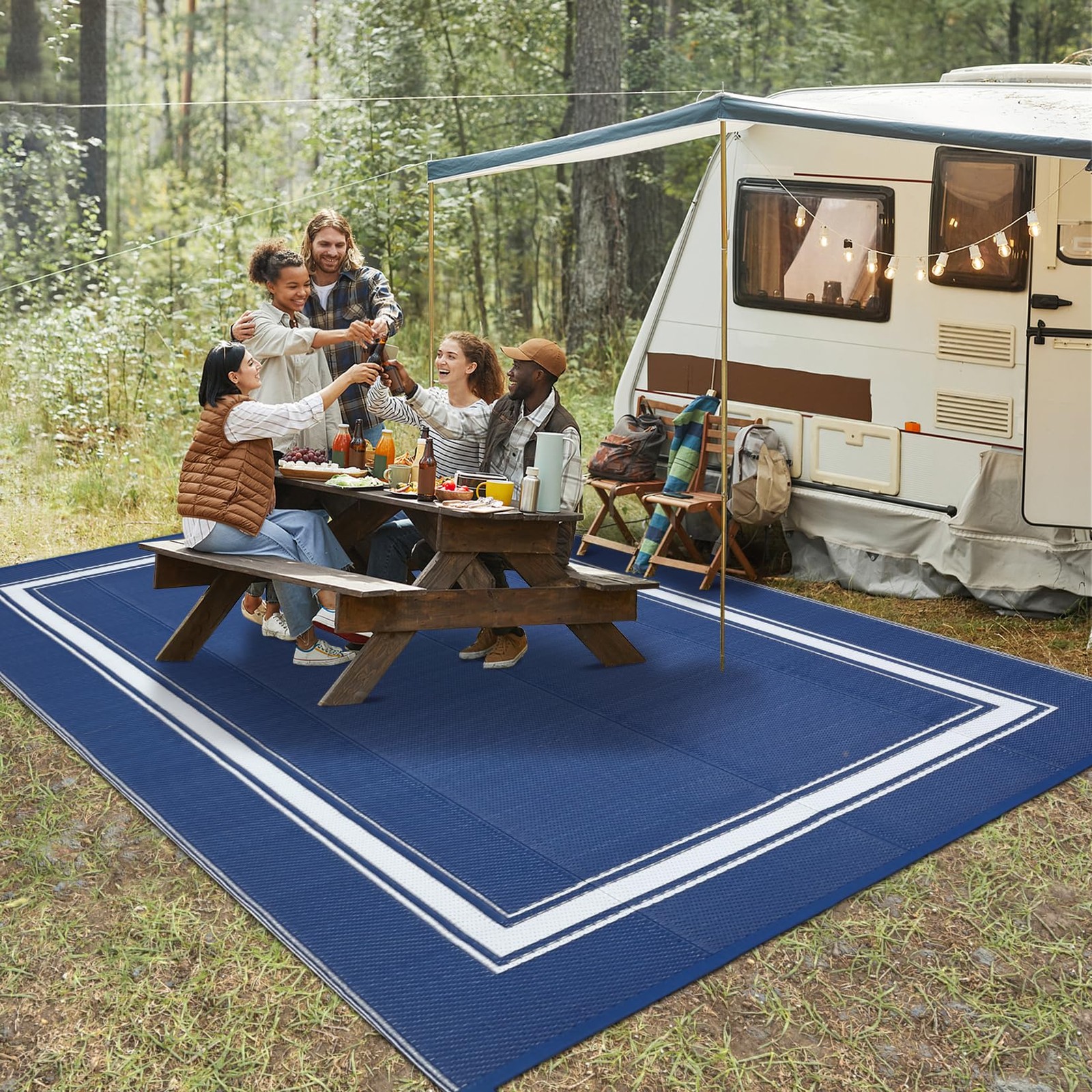 8×10/9×12/9×18 FT UV Resistant Waterproof Reversible Outdoor Area Rug,Portable