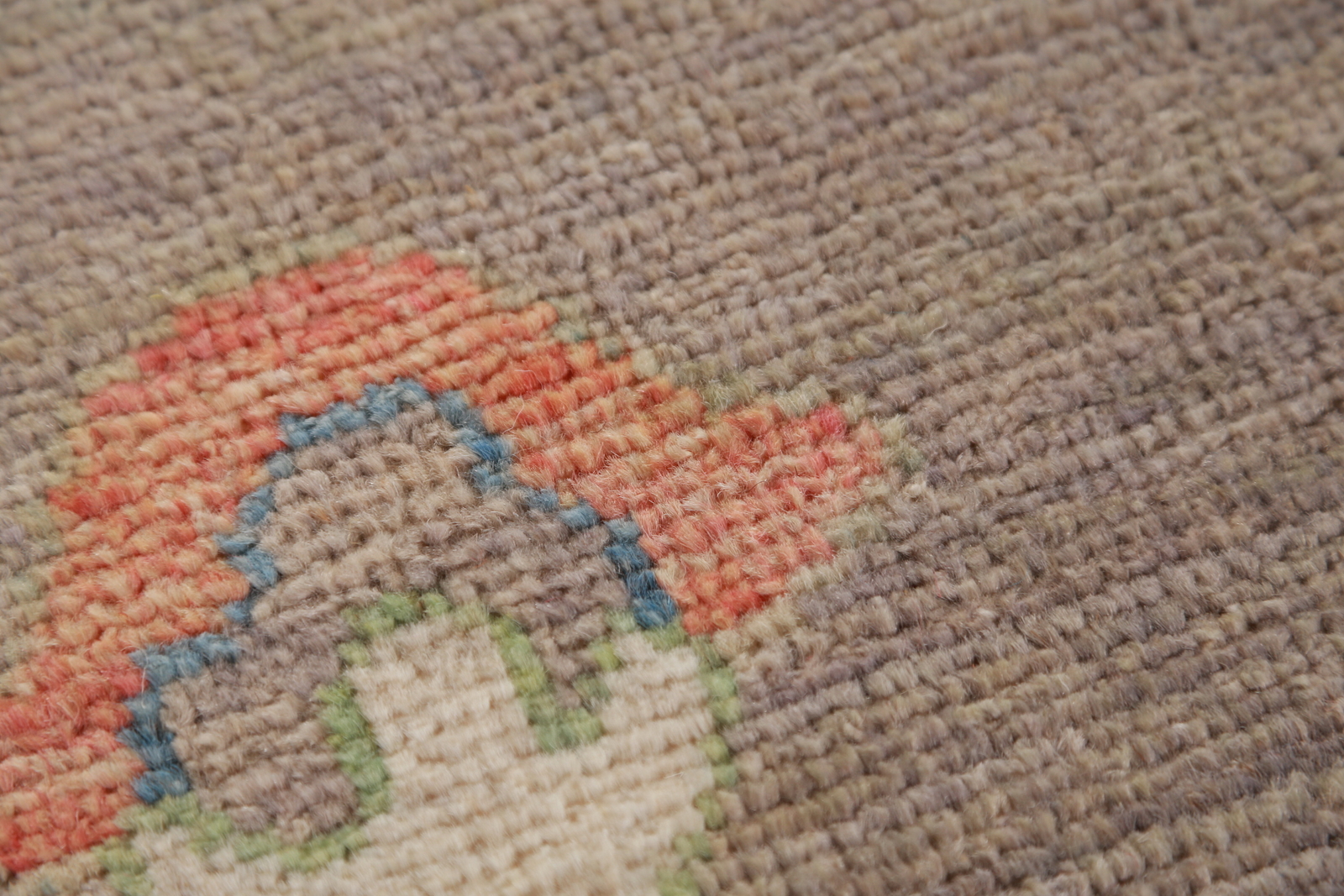 Vegetable Dye Wool Traditional Oushak Turkish Hand-knotted Runner Rug 3×10 ft