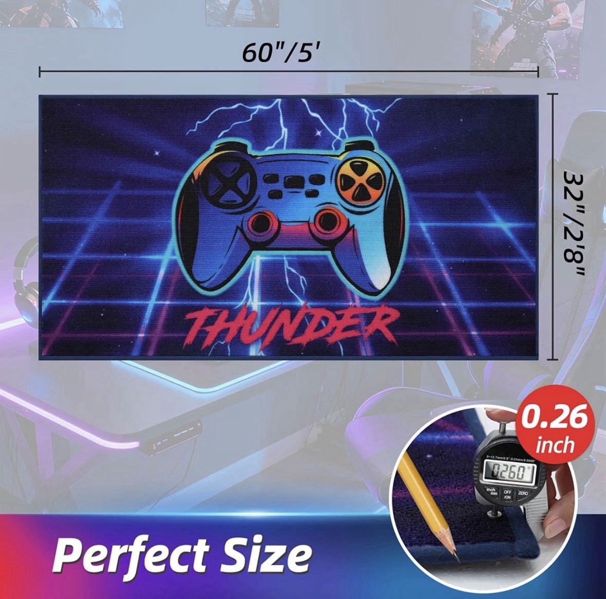 Video Game Controller Graphic Area Rug Rectangle
