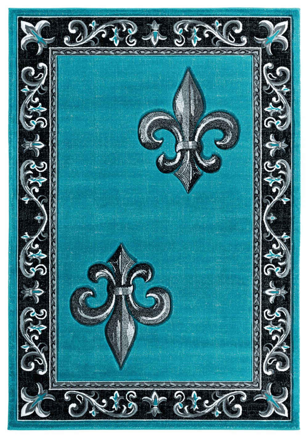 2×3 United Weavers Blue Bordered Scrolls Curves 2050 11269 – Aprx 1′ 10″ x 2′ 8″