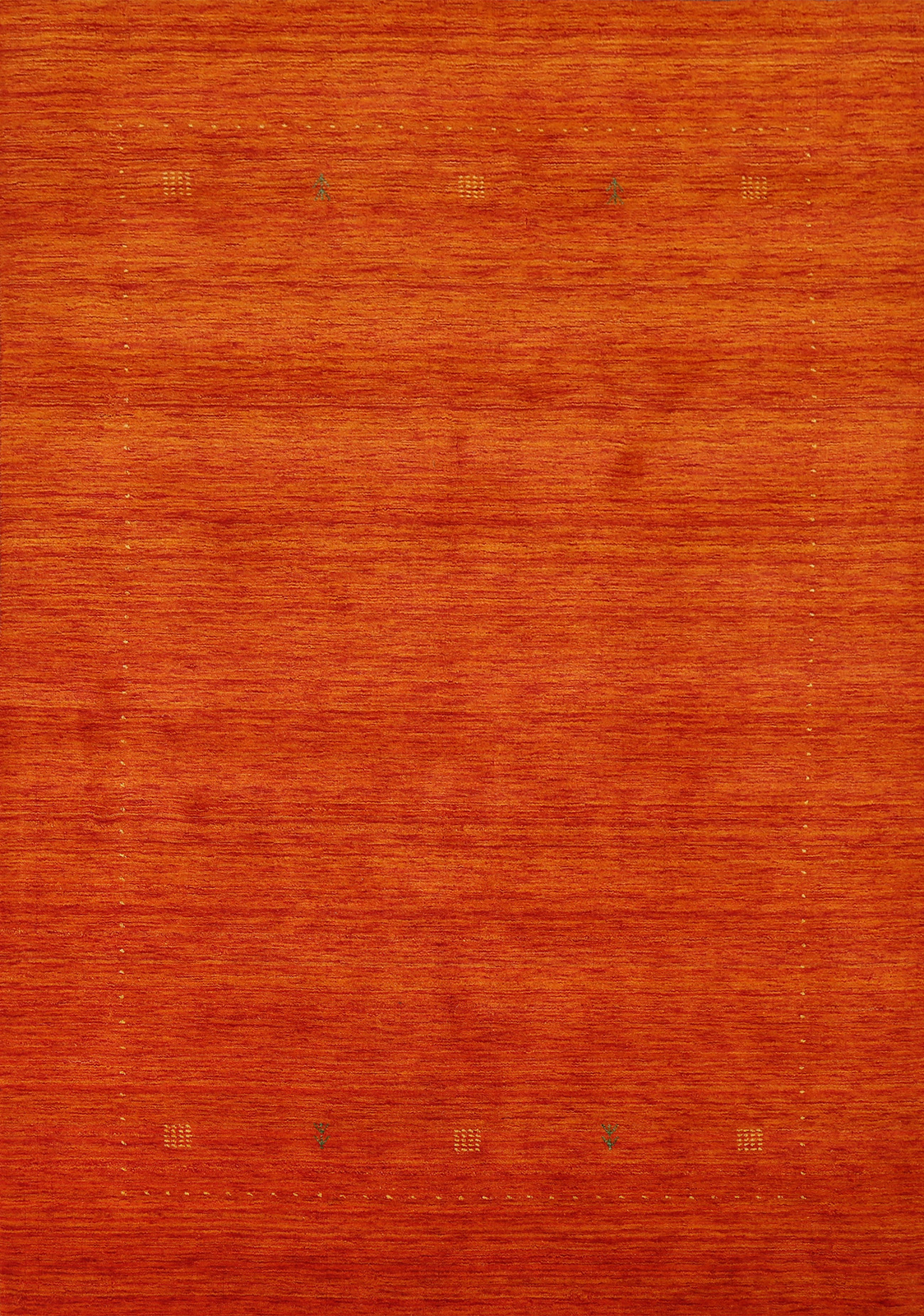 Soft and Plush Orange Wool Area Rug Hand-knotted 6×8 ft