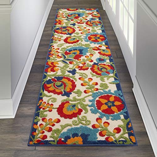Home Aloha Multicolor 2’3″ x 8′ Area Rug – Easy Clean, Non Shedding, Bed