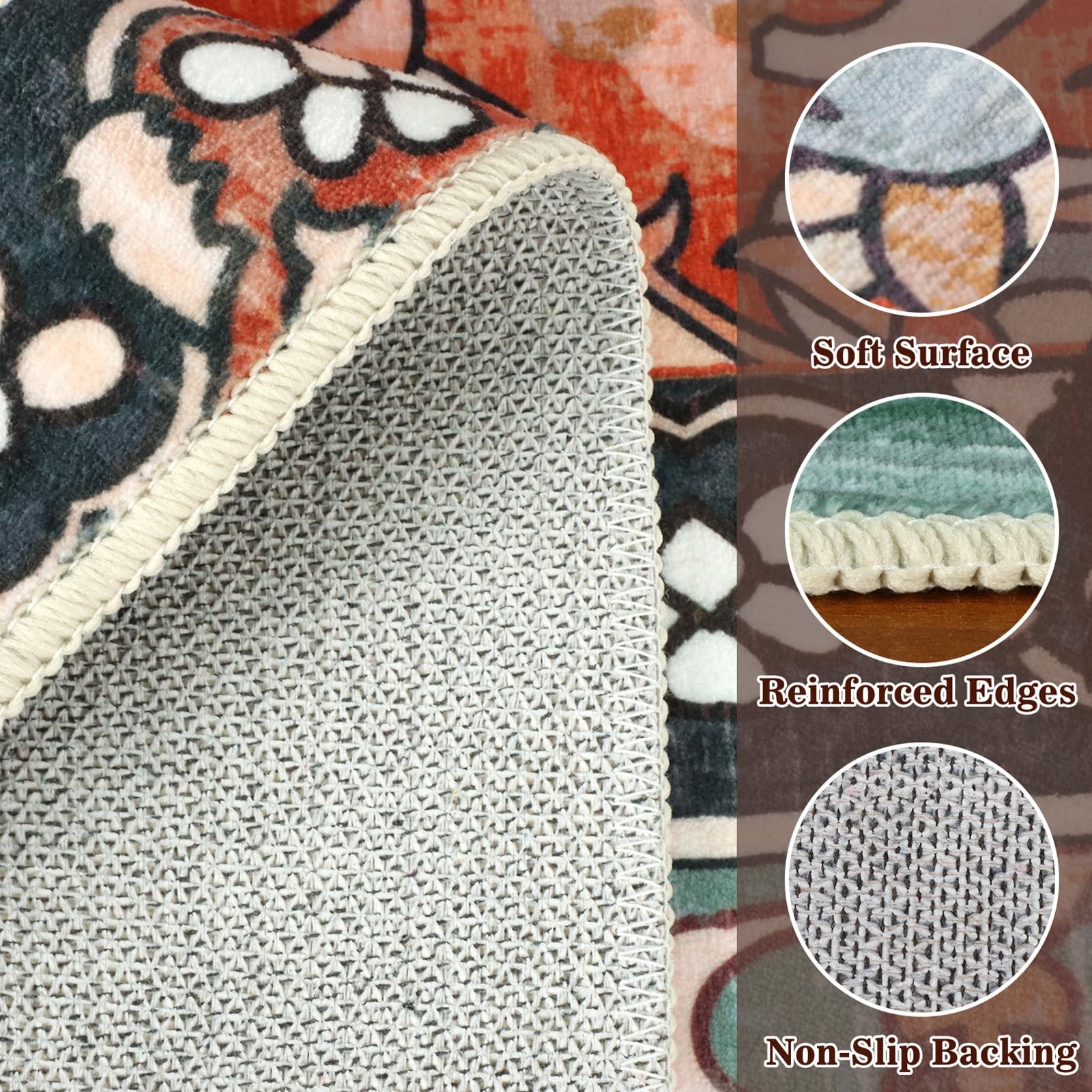 6x9Ft Tiger Washable Area Rugs for Living Room, Boho Jungle Bedroom Rugs, Sof…