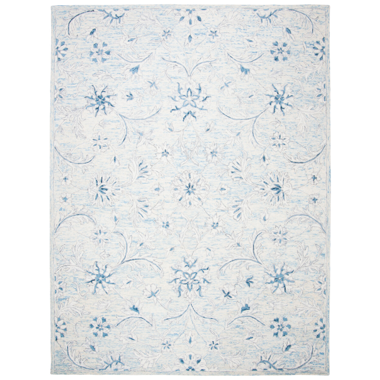 SAFAVIEH Micro-Loop MLP506M Light Blue / Ivory Rug