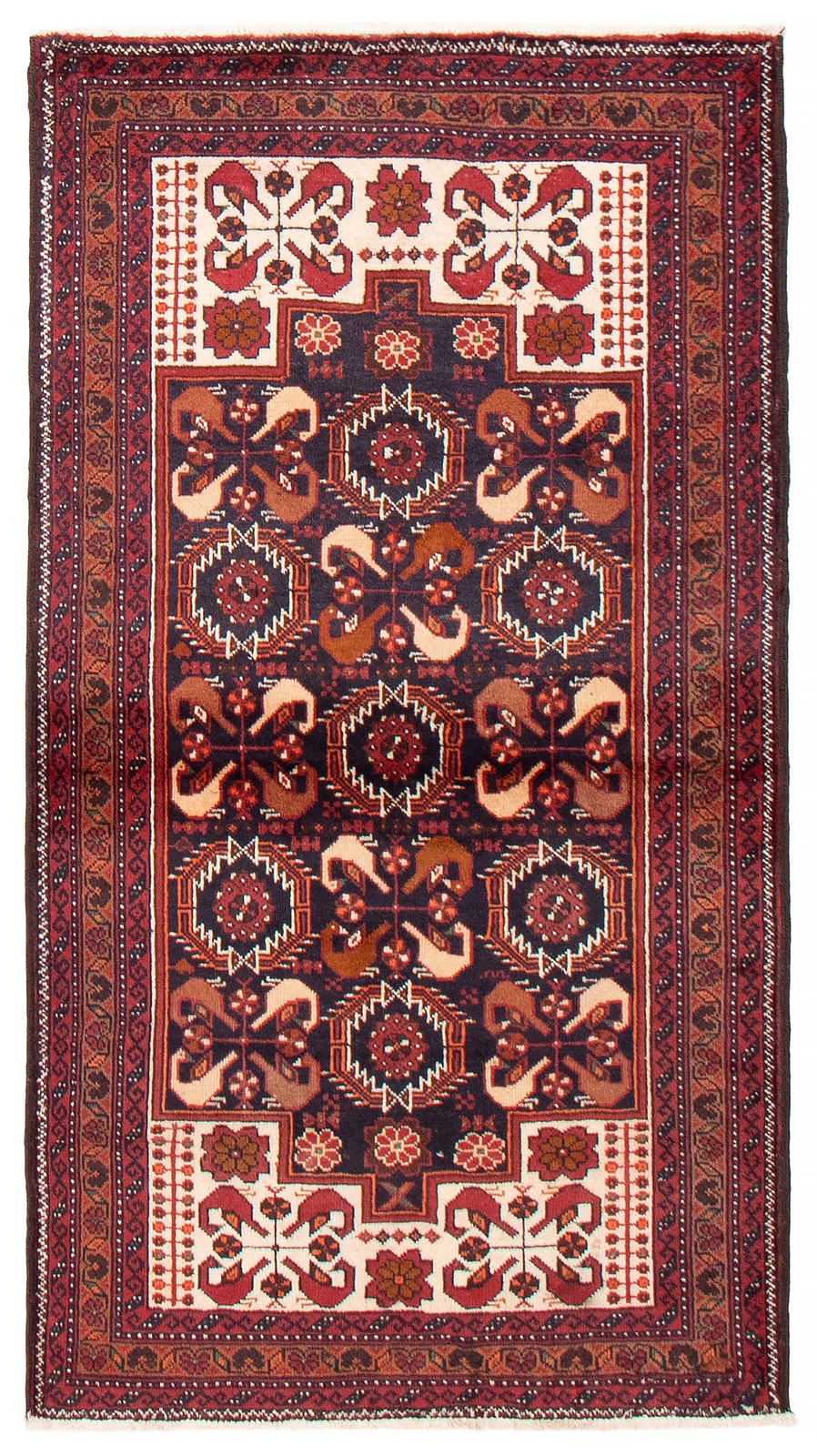 Vintage Traditional Hand-Knotted Area Rug 3’3″ x 6’4″ Oriental Wool Carpet