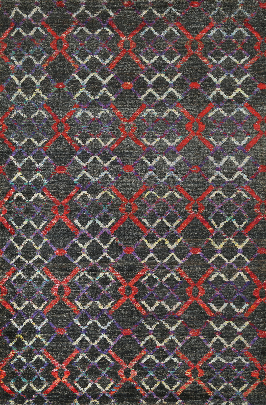 Modern Handmade Luxury Hand-Knotted Moroccan Wool Area Rugs Living Room 6×9 ft