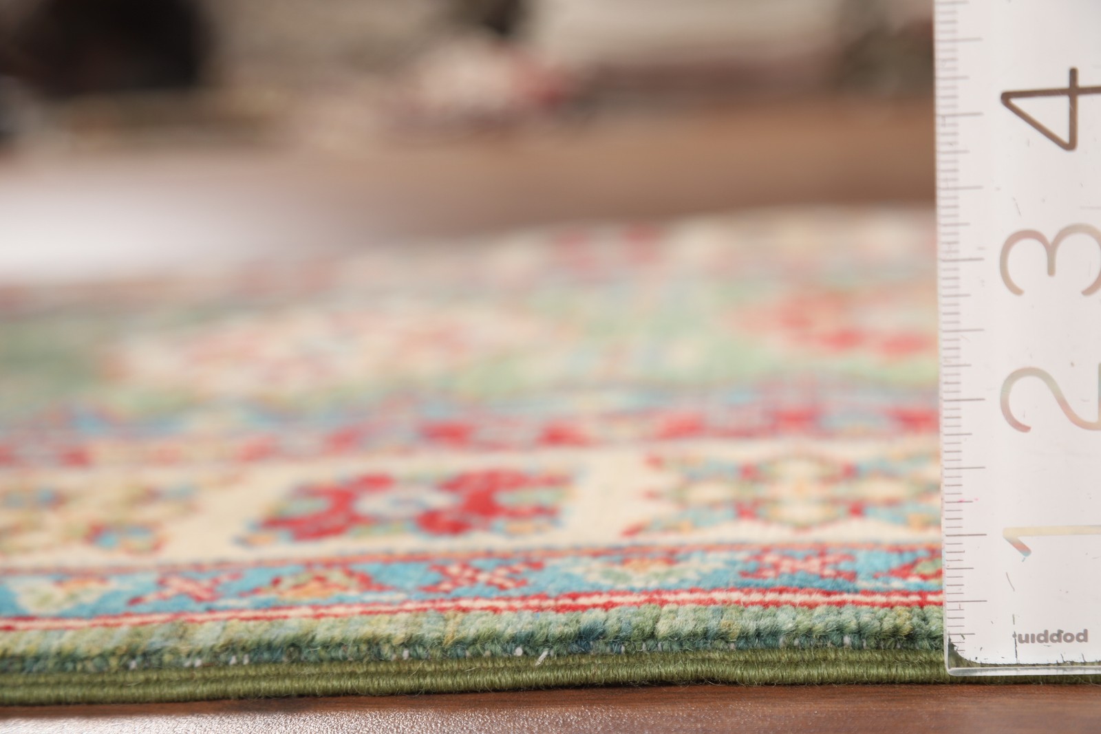 Traditional Kazak Accent Rug 3×4 Ft Hand-Knotted Geometric Oriental Wool Carpet