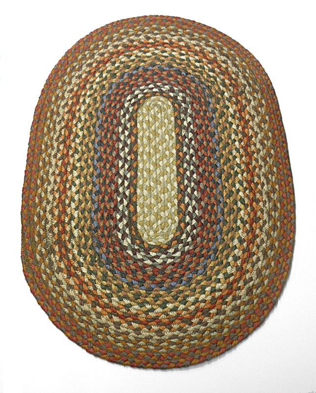 Earth Tone Oval Braided Rug 20″ x 30″ Small Multicolor Farmhouse Decor