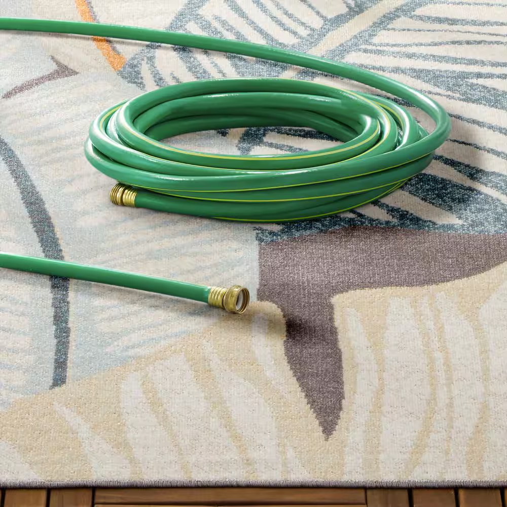 Cay Palm Fronds Dark Grey 8 Ft. X 10 Ft. Indoor Outdoor Area Rug