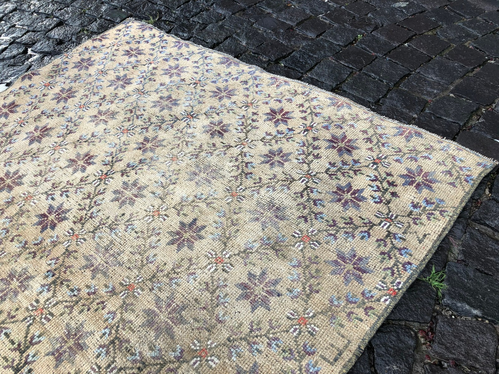 Turkish vintage rug, Carpet, Area rug, Vintage rug, Turkish rug,4,3 x 7,4 ft