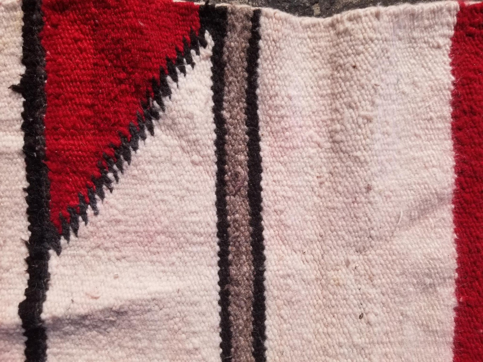 Vintage Handmade Native American Navajo Double Saddle Blanket Wool Rug 4.9×2.4ft
