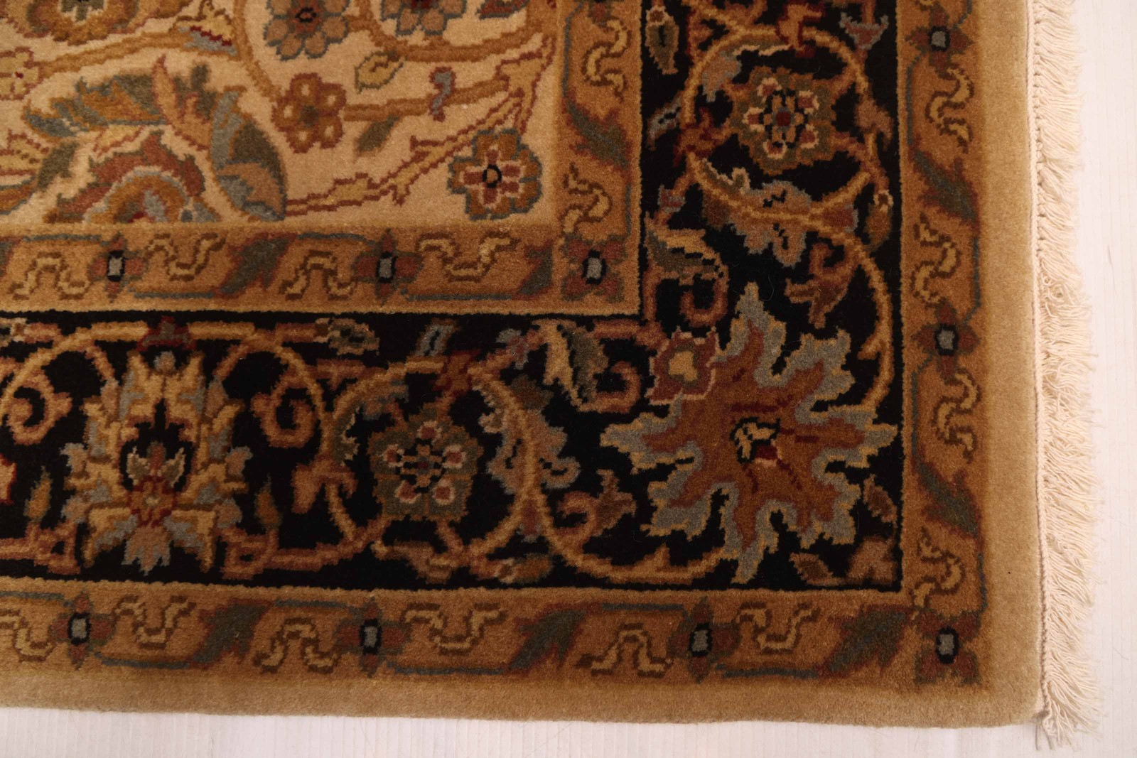 Traditional Ivory Hand-knotted Area Rug 3’10” x 6’0″ Oriental Wool Carpet