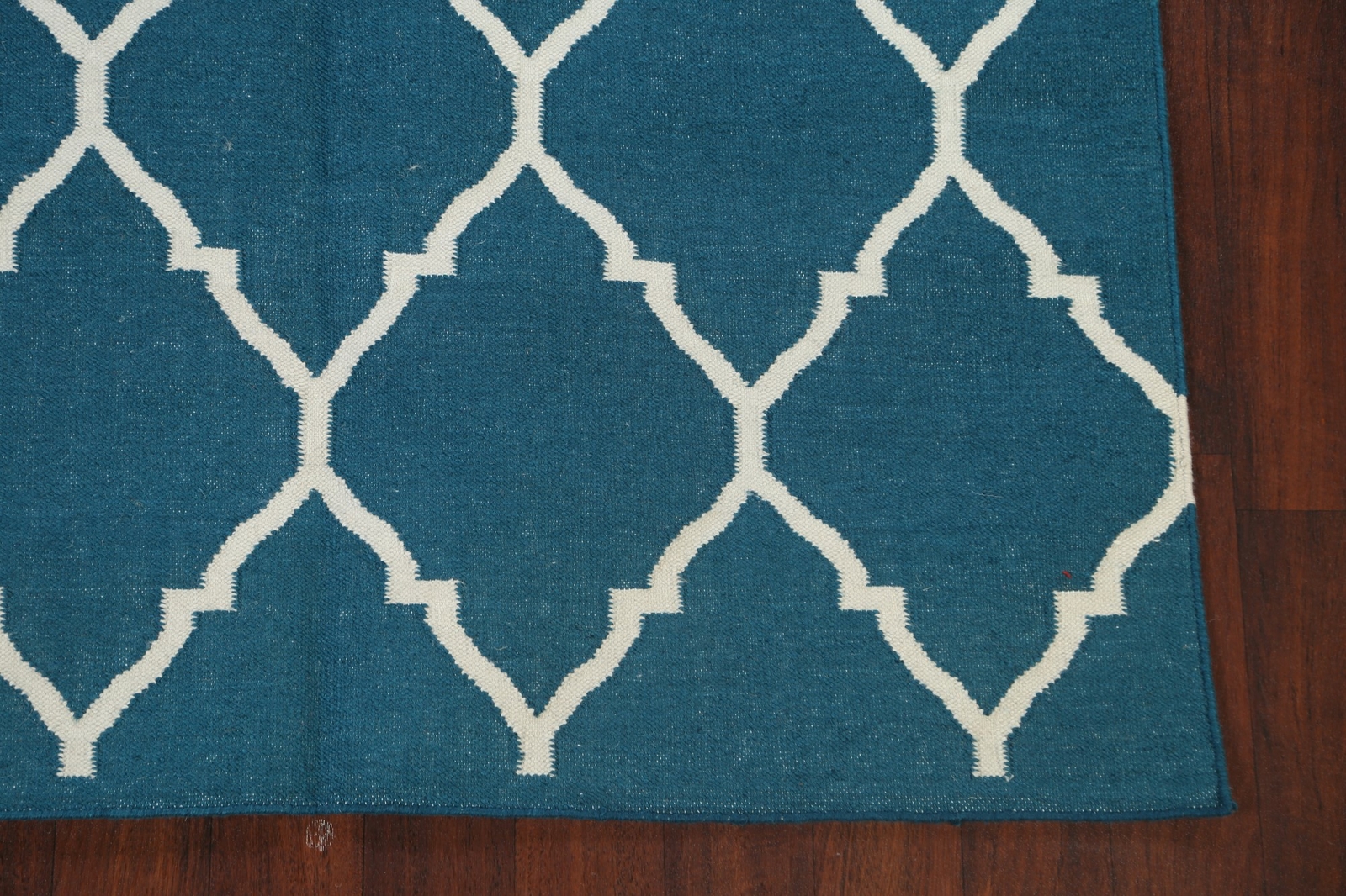Reversible Durrie-Kilim All-Over Trellis Oriental Area Rug Flat-Weave Wool 5’x8′